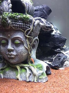 K5DC Guanyin Bodhisattva Statue Fish Tank Landscaping