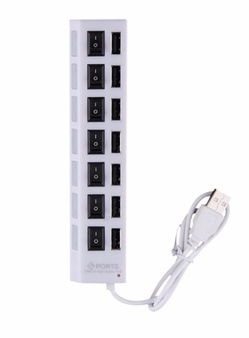 ON/OFF Sharing Switch Mini 7 Port USB 2.0 HUB Black For Lapt