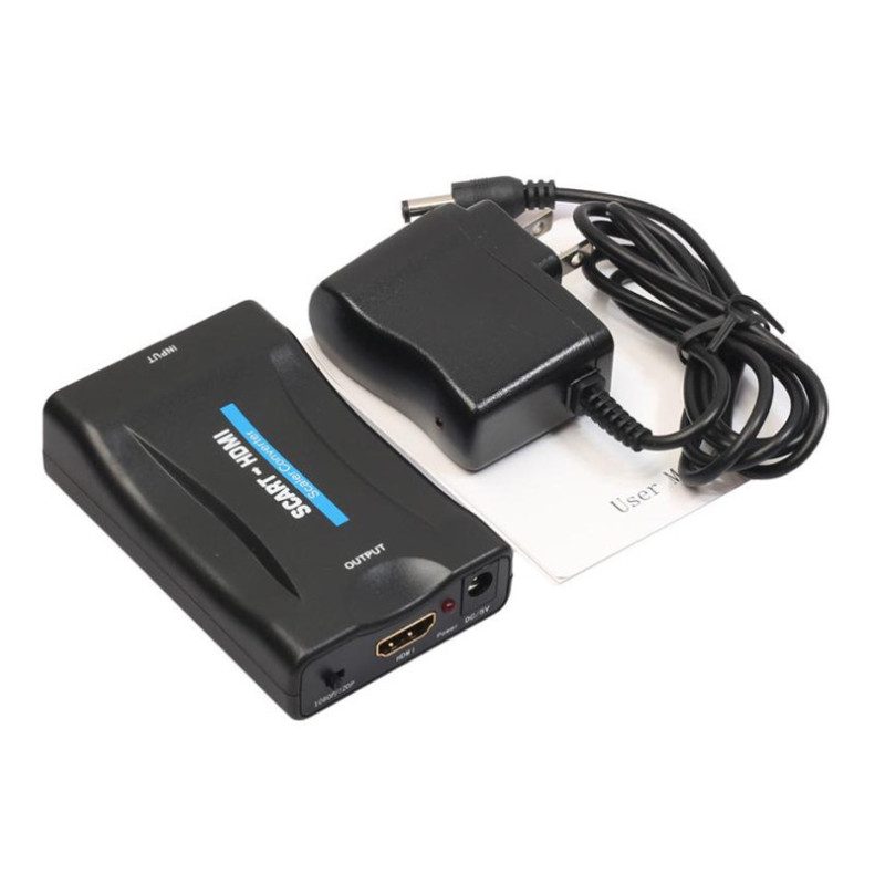 1080P SCART to HDMI Upscaler Video Audio Converter HDTV STB