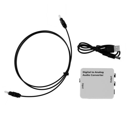 White Compact Optical Toslink Coax to Analog R/L/RCA Audio S