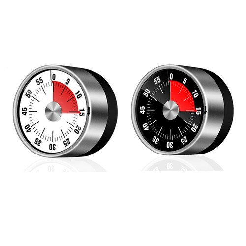 Stainless Steel Visual Timer Mechanical Kitchen Timer 60-Min
