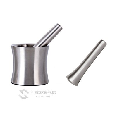 Stainless Steel Garlic Pounder Leak Proof Cover Mortar Pot M