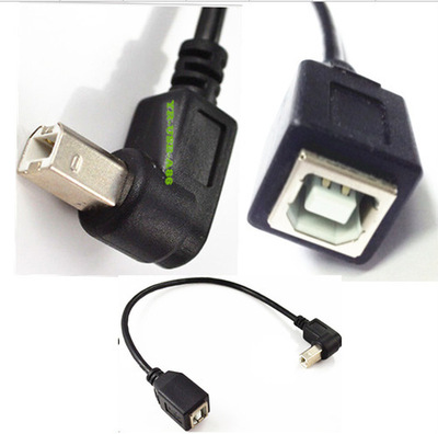 USB 2.0 B female to UP 90 angle B male printer short extensi