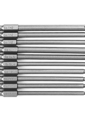 10 Pcs Torx Bit+Slotted Screwdrive Head+PH2 Set L15