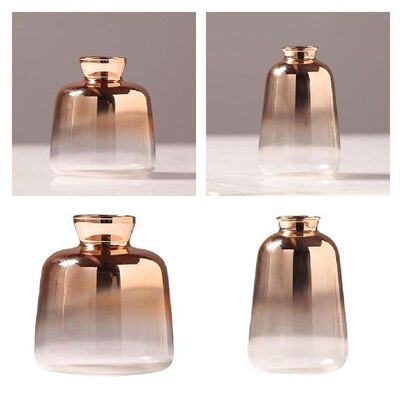 2 Pieces Glass Vase Clear Plant Bud Pot Terrarium Planter
