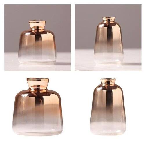 2 Pieces Glass Vase Clear Plant Bud Pot Terrarium Planter