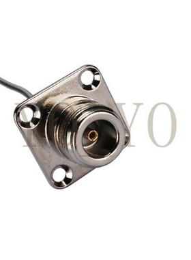 RF Adapter MCX plug right angle to N jack panel mount straig