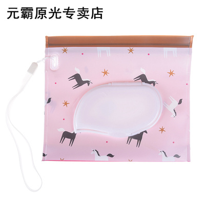 1PCS Reusable Cartoon Print Baby Wet Wipes Bag Wet Wipes Cov