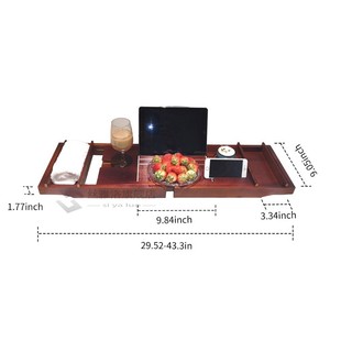 Extendable Bamboo Bathtub Tray Canddy Bath Tray Wooden Bathr