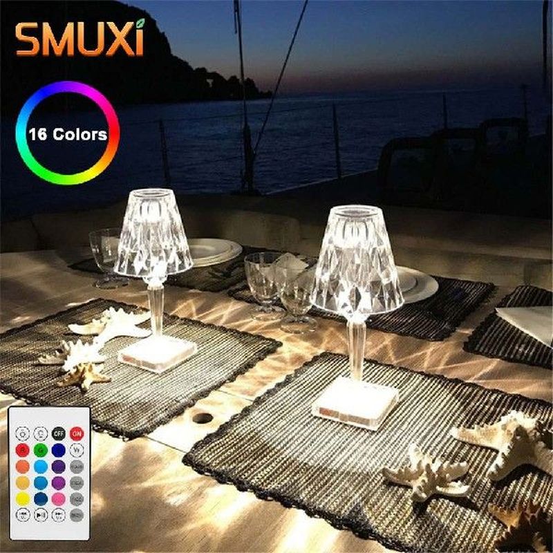 New Crystal Diamond Table Lamp USB Rechargeable Acrylic