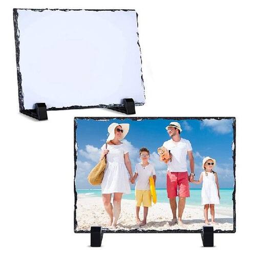 2Pc Sublimation Blank Slate Rock Stone Photo Frame Heat