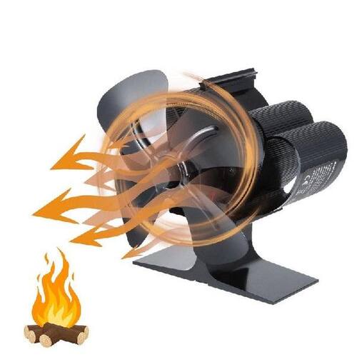 Heat-Powered Stove Fan 4 Blade Fireplace Fan For Wood