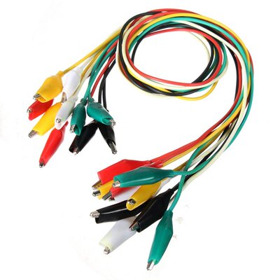 10pcs Crocodile Clips Test Leads in 5  Each Wire Length 50CM