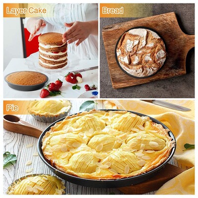 Hot 4 Pcs Nonstick Round Carbon Steel Baking Cake Pan Mini