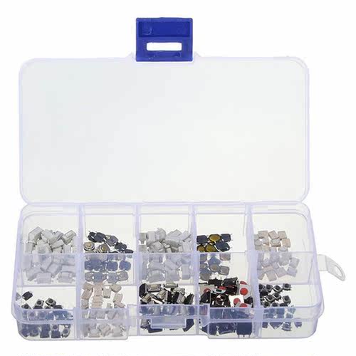 250 pcs Tactile Push Button Switch Momentary Tact Assortment