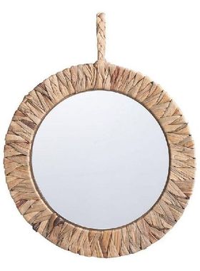 Decorative Wall Mirror Weaved Gourd Grass Wall Mirror Round