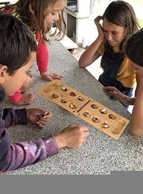 Wooden Mancala Puzzle Gem Board Game Logical Thinking