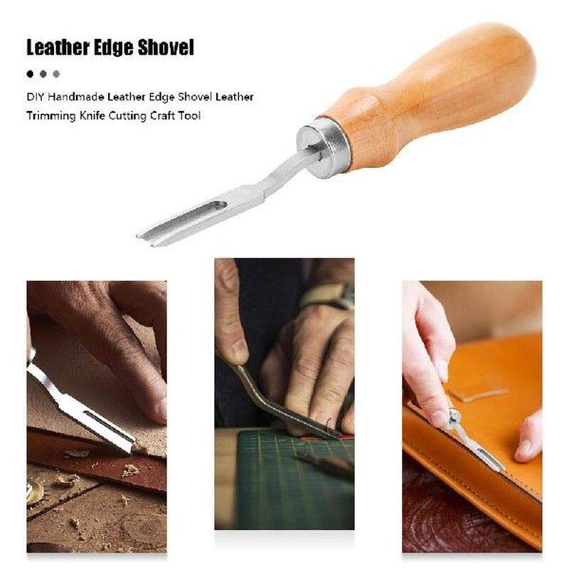 leather craft edge cutting wide shovel wood handle durable