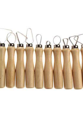 10 Pcs Wood Handle Pottery Clay Sculpture Carving  Loop Hand