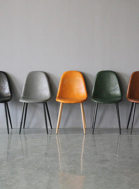 Nordic Light Luxury Dining Chair PU Leather Backrest Office