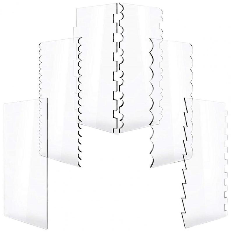6 Pieces Of Acrylic Transparent Cake Scraper Cake Scraper