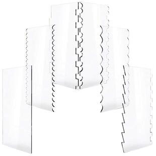 6 Pieces Of Acrylic Transparent Cake Scraper Cake Scraper