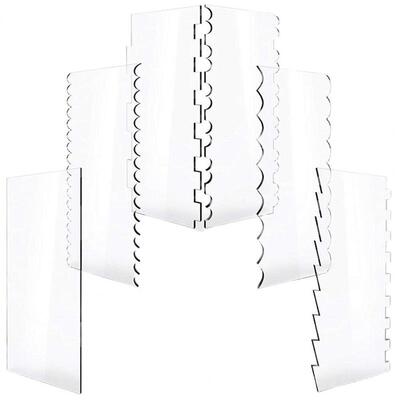 6 Pieces Of Acrylic Transparent Cake Scraper Cake Scraper