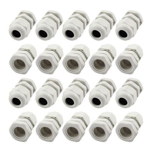 20Pcs M18X1.5 5mm to 10mm White Cable Gland Connector