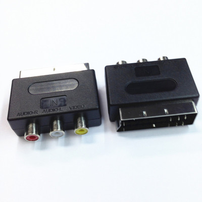 RGB SCART Plug Male to 3 RCA Female A/V Adaptor Converter fo