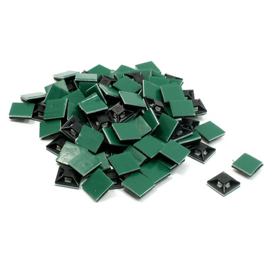 13mm x 13mm Cable Wire Tie Self Adhesive Base Black 100 Piec