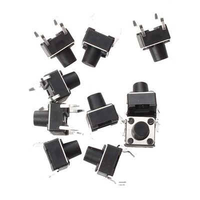 10 Pcs 4 Pins Tactile Round Button Switch Momentary Tact