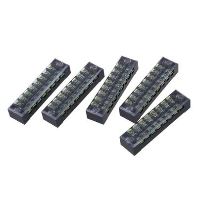 5 Pcs 600V 15A 8 Positions 8P Dual Rows Covered Barrier Scre