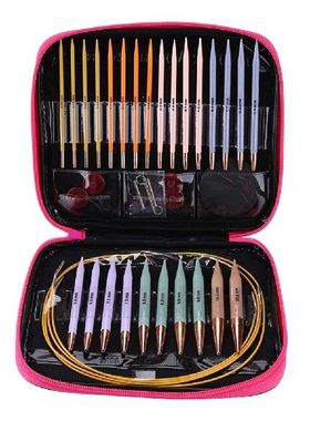 13 Pair Aluminum Circular Knitting Needles Set