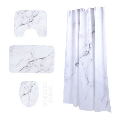 Curtain Shower Bathroom Bath Sets Mat Curtains Rug Toilet