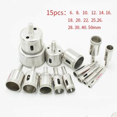 *Diamond Hole saw set Drill Bit tool 6mm-50mm for Tiles Marb