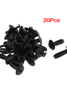 20 Pcs 6mm Hole Push Type Rivet Fastener Clips Black