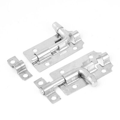 2x Door Gate Lock Safety Latch Barrel Bolt Silver