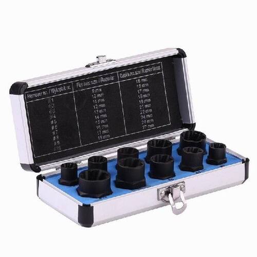 10pcs 9-19mm Damaged Nut Bolt Remover Kit Stud Extractor