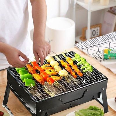 1Pcs Portable Charcoal BBQ Grill Folding Barbecue Shish