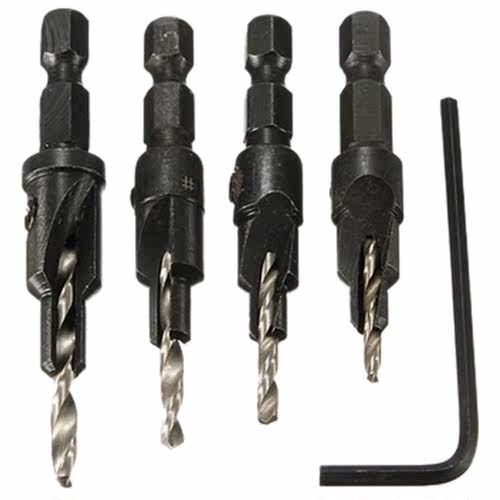 4 pcs HSS drill Change Hex Shank Screw #6 #8 #10 #12