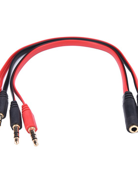 3.5mm AUX Audio Mic Splitter Cable Earphone Headphone Adapte