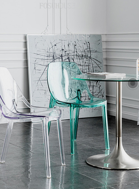 Transparent Dining Chairs for Kitchen Ins Cafe Crystal