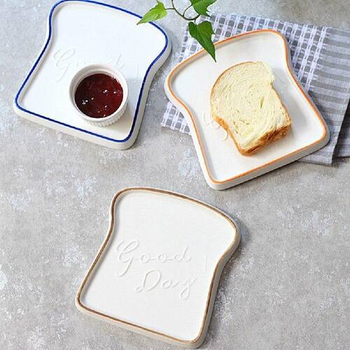 Kitchen Storage Serving Tray Ceramic Plate Toast Bread