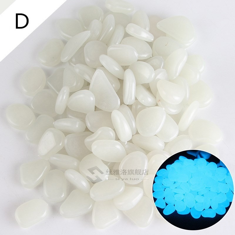 50Pcs Glow in the Dark Garden Decor Luminous Stones Outdoor