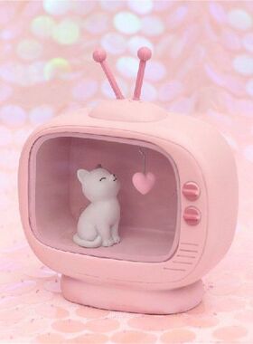 Cute Cat Home Decoration Light Pink Color Baby Kids lampara