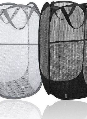 Folding Laundry Basket Mesh, Foldable Laundry Hamper,