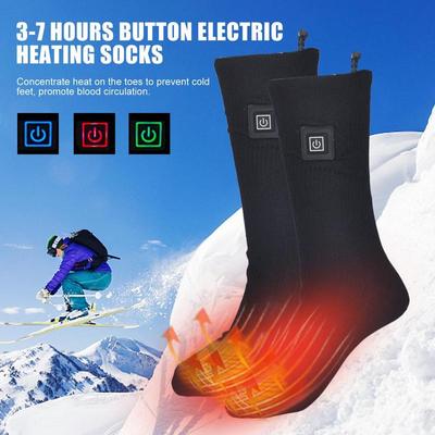 Button Electric Heating Socks Rechargeable Battery Powered