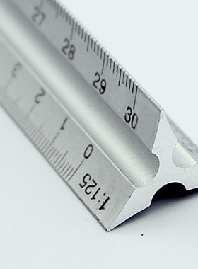 30cm lightweight Clear Triangle Aluminum Alloy Ruler Archite