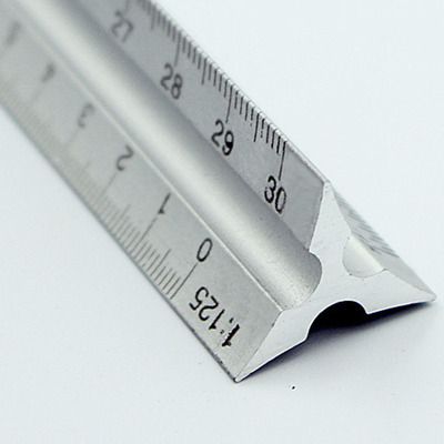 30cm lightweight Clear Triangle Aluminum Alloy Ruler Archite