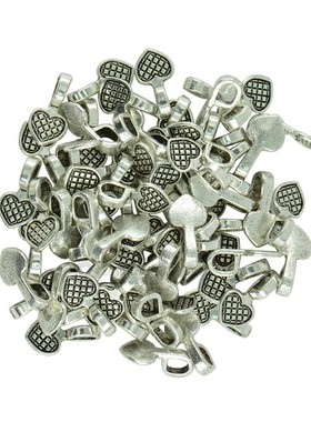 100pcs Heart Glue on Bail Earring Bails  Glass Tile DIY Char